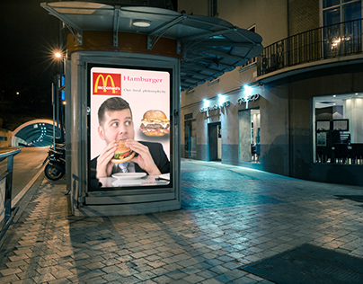 Advertising of hamburger meal