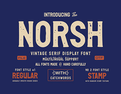 NORSH - A Vintage Display Font