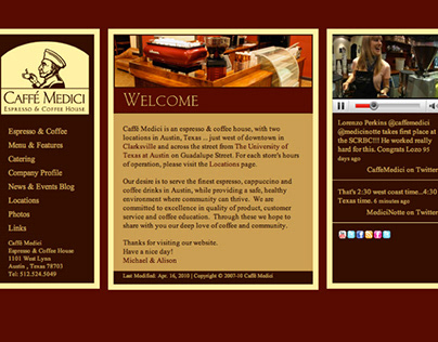 Caffe Medici Website Design & Development