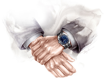 Commissioned fashion illustration - Men's watch