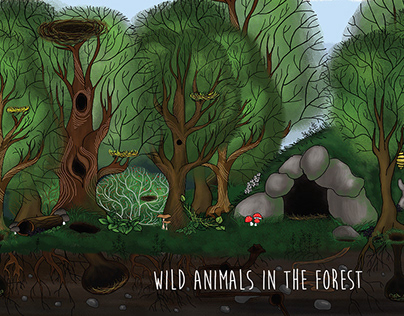Wild animals in the forest