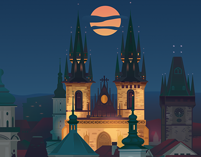 Illustrations for Mages (4 cityscapes)