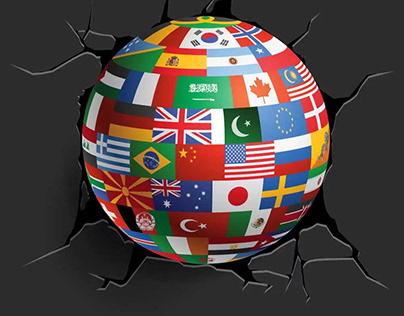Free Globe with Flags of the World Vector