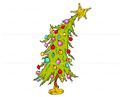 Vintage Bent Christmas Tree SVG Graphic Design File