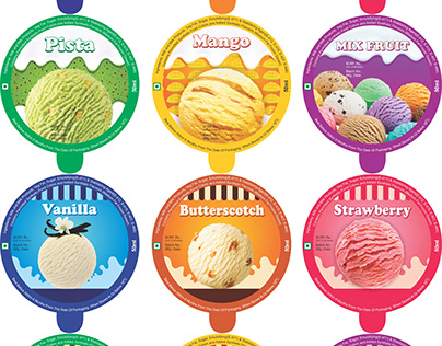 Ice Cream Cup/ Container Lid Package Design