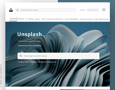 UNSPLASH landing page redesign