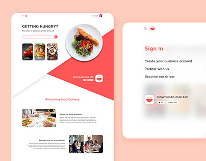 LANDING PAGE DESIGN FOR FOOD DELIVERY SITE