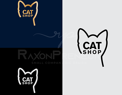 cat shop minimalist logo