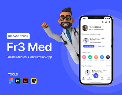 Fr3 Med: Online Medical app UX/UI Case Study