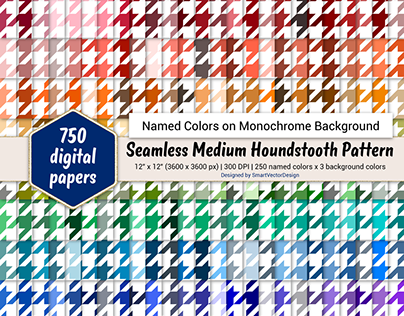 Named Colors on Background Houndstooth Pattern