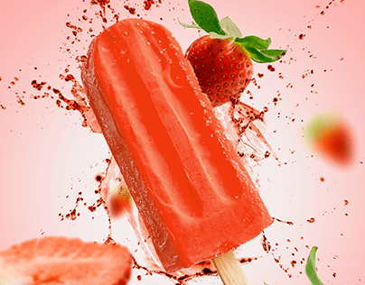 草莓冰棒 Strawberry Popsicle | Photo manipulation