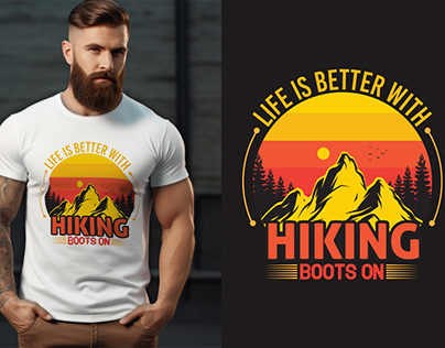 Hiking t shirt design | Life is better with hiking boot