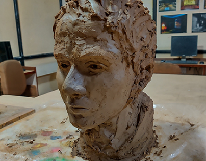 clay sculpture of a girl
