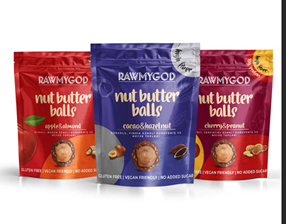 Rawmygod Nut Butter Balls Packaging Design