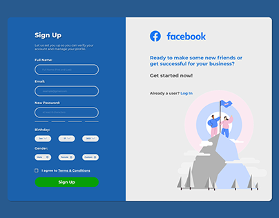 Facebook Sign Up Page Concept