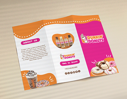 Dunkin Donuts Trifold brochure ,die cut brochure ,flyer