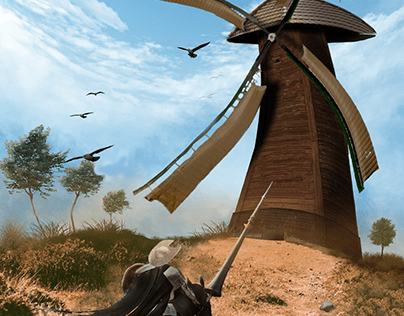 Donquijote fights with windmills