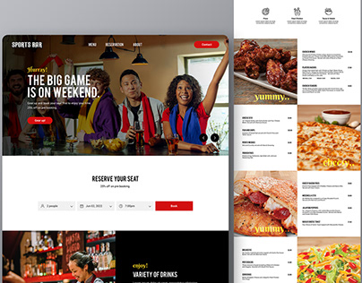 Sports bar - Web design