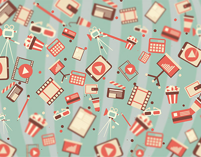 Graphic background pattern of cartoon icons