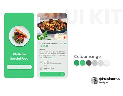 UI Design for foodie application.