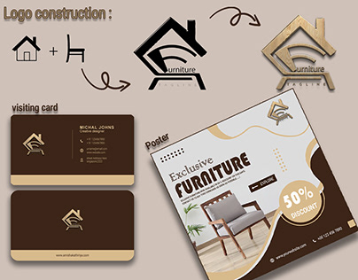 Logo creation with visiting card and poster