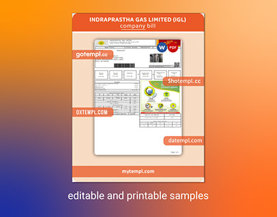 Indraprastha Gas Limited utility business bill template