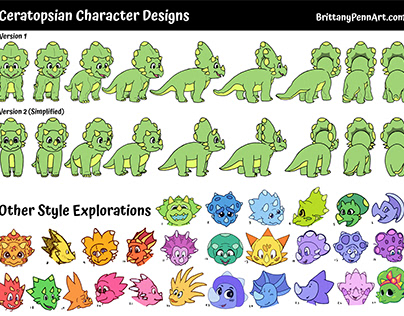 Ceratopsian Character Design Explorations