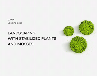 Landing page for a site selling decorative moss