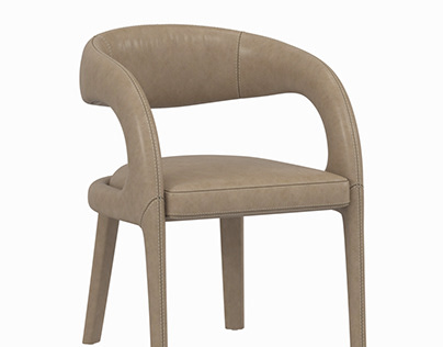 Leather Hagen Dining Chair grey(PBR)