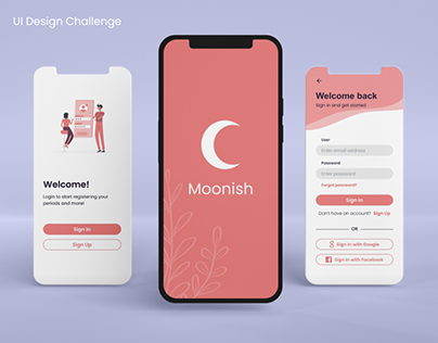 Moonish | Sign In & Sign Up screens