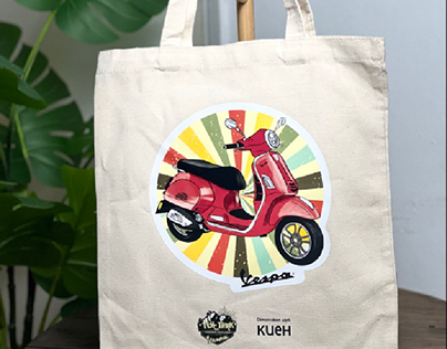 Vespa x Kueh Tote Bags Design