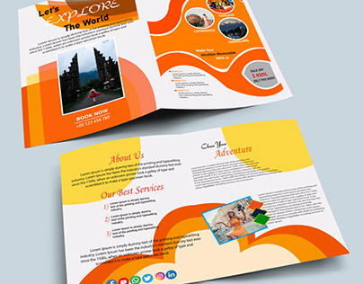 Travel Theme Bi-Fold Brochure Design