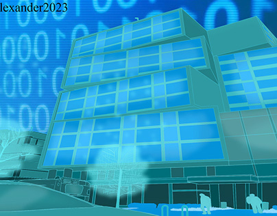 Background set design: Cyberspace city 1