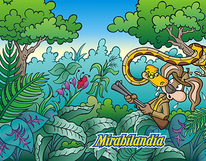 Illustrations with Mirabilandia Park mascots