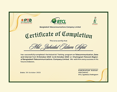 Industrial Training Certificate of BTCL