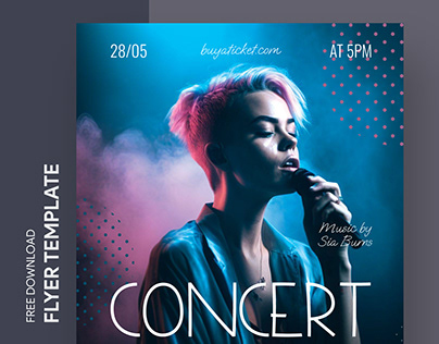 Free Editable Online Concert Flyer Template