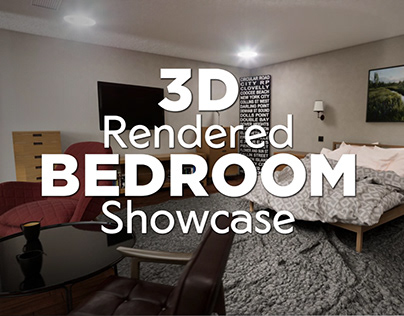 3D Render of a messy bedroom