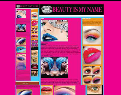 "Beauty is my name" blog home page concept layout.