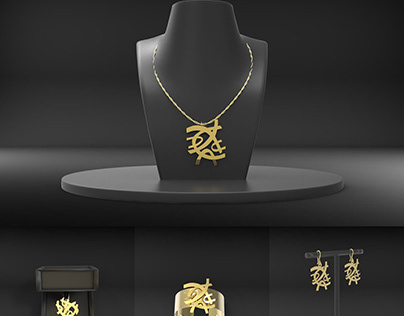 CAD Jewelry using random fonts in jewelry design