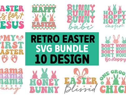Retro Easter SVG bundle