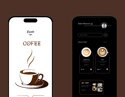 Mobile coffee app ui/ux