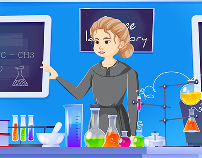 2D Animation On Marie Curie Life