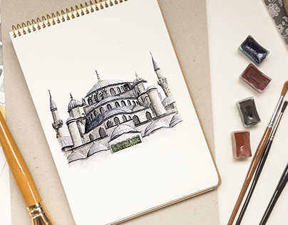 Süleymaniye Mosque Watercolor