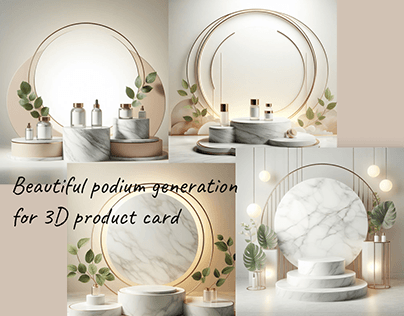 Podium 3D render .Catwalk stand demonstration cosmetic