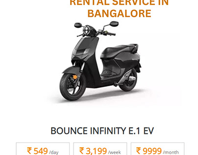 Bounce Infinity E.1 EV Bike Rental Service in Bangalore