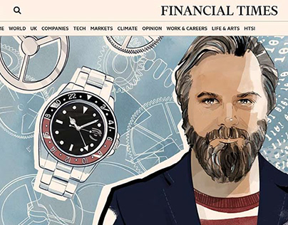 Illustrated Editorial Portrait for the Financial Times