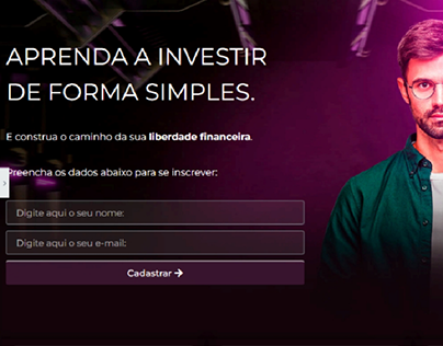 Exemplo landing page investimentos