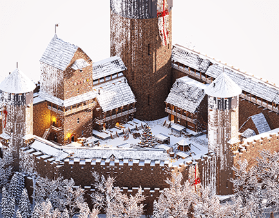 Winter Castle - Voxel Art