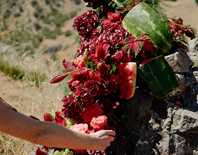 Flower installation in The Andes Mountains.