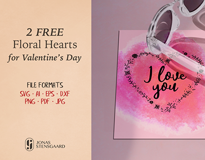 Free Floral Valentine's Day Hearts